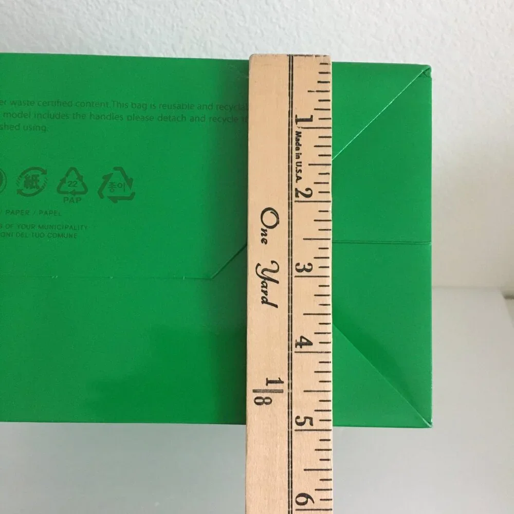 Bottega Veneta Green Logo Shopping Paper Bag – 100% Authentic